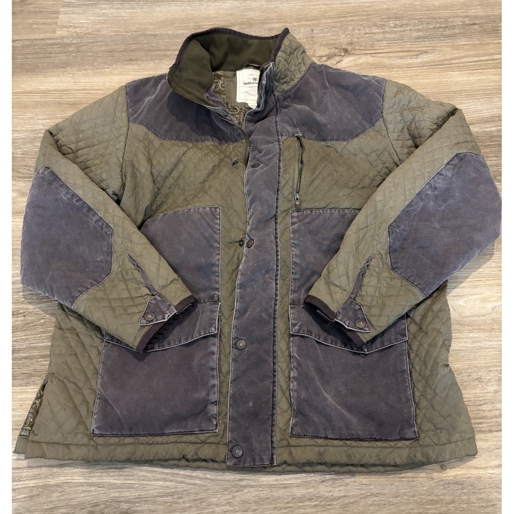 Smith Wesson Quilted Jacket XXL Mens Olive Green Hunting Shooting Snap Full Zip